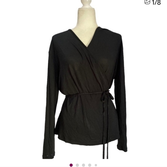 Hanro Switzerland Wrap Top Cardigan Dark Midnight Navy Blue - Picture 1 of 5